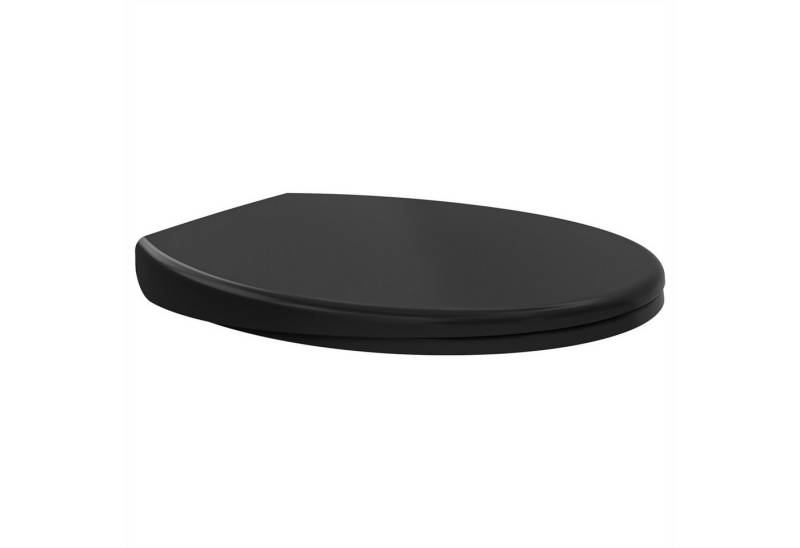 DERW MAX WC-Sitz Duroplaste Toilettensitz mit Absenkautomatik, Weiß/Schwarz Schnellverschluss Toilettendeckel von DERW MAX
