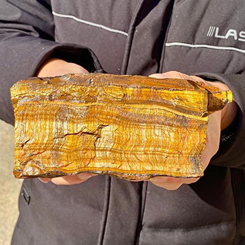 1 Stück natürlicher gelber Tigerauge-Kristallquarz-Schmuckstein verziert Kristall-Original for Geschenke, 600–700 g DERYLFGND (Size : 500-600g) von DERYLFGND