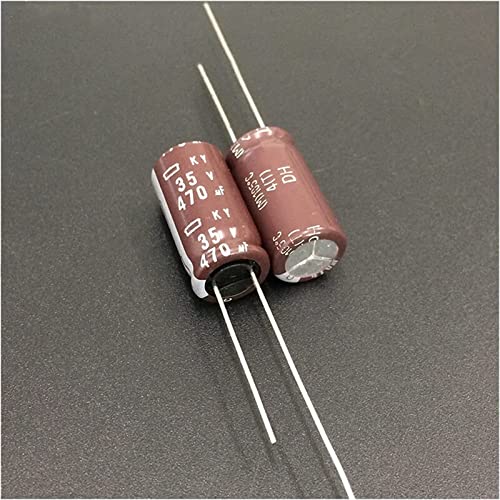 Kondensator-Kit 100 Stück 470 uF 35 V 10 x 20 mm Niedrige Impedanz, lange Lebensdauer, 35 V, 470 uF, Aluminium-Elektrolytkondensatoren DERYLFGND von DERYLFGND