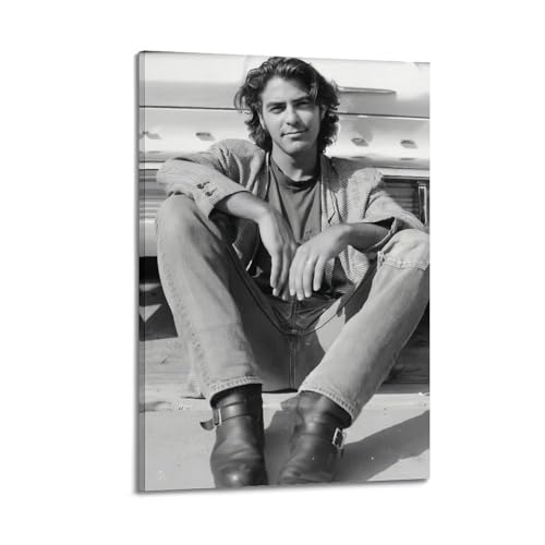 DESAKMQR George Clooney Charmantes Poster Wandmalerei Scrolls Auf Leinwand Haus Haus Wanddekoration 20x30inch(50x75cm) von DESAKMQR
