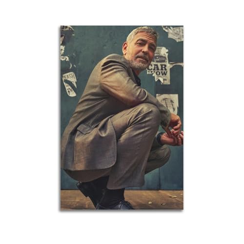 DESAKMQR George Clooney Poster Home Innendekoration Ölgemälde Leinwand Fototapete Bilder 24x36inch(60x90cm) von DESAKMQR