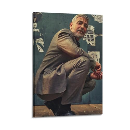 DESAKMQR George Clooney Poster Leinwandgemälde Wandgemälde Schlafzimmer Home Decor Hängende Malerei 16x24inch(40x60cm) von DESAKMQR