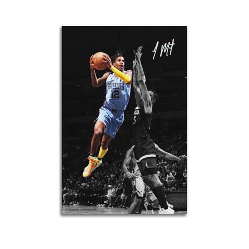 DESAKMQR Ja Morant Klassisches Action-Posters Coole Kunstwerke Gemälde Wandbilder Leinwanddrucke Wandkunst Heimdekoration 12x18inch(30x45cm) von DESAKMQR