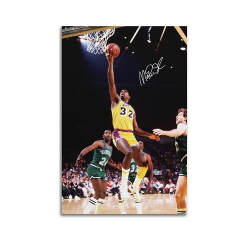 DESAKMQR Magic Johnson Klassisches Action-Posters Coole Kunstwerke Gemälde Wandbilder Leinwanddrucke Wandkunst Heimdekoration 24x36inch(60x90cm) von DESAKMQR