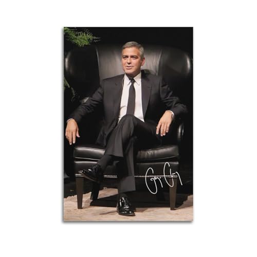 George Clooney Filmstar-Poster Modern Home Schlafzimmer Wand Kunst Dekor Leinwand 12x18inch(30x45cm) von DESAKMQR
