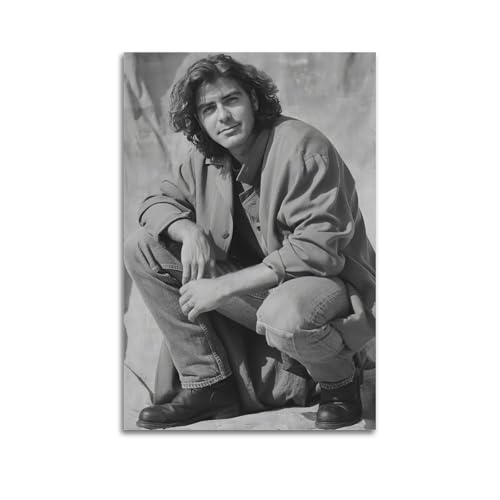 George Clooney Schwarzes Und Weißes Poster Leinwand Zimmer Schöne Wand Kunstdrucke Home Moderne Dekorationen 08x12inch(20x30cm) von DESAKMQR