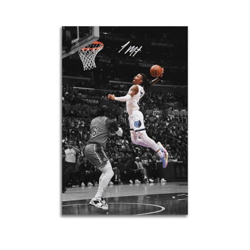 Ja Morant Klassisches Action-Poster Leinwand Gemälde Wandmalerei Dekorative Malerei Drucken Moderne Dekoration 24x36inch(60x90cm) von DESAKMQR