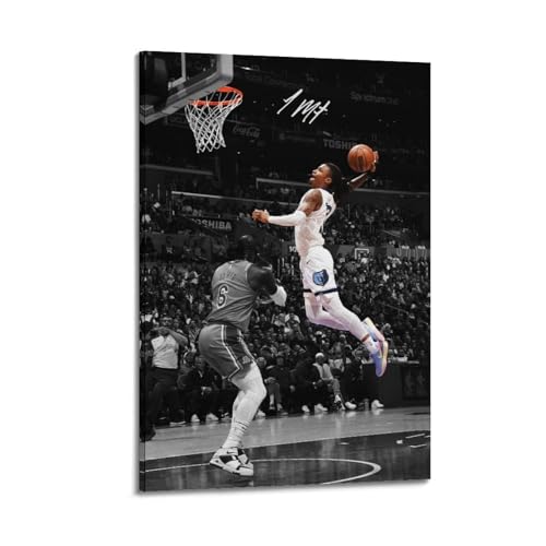 Ja Morant Klassisches Action-Poster Modern Home Schlafzimmer Wand Kunst Dekor Leinwand 20x30inch(50x75cm) von DESAKMQR