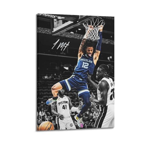 Ja Morant Poster Leinwand Gemälde Wandmalerei Dekorative Malerei Drucken Moderne Dekoration 08x12inch(20x30cm) von DESAKMQR