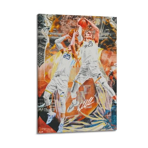 Lauri Markkanen Basketball Star Kunst Poster Home Innendekoration Ölgemälde Leinwand Fototapete Bilder 12x18inch(30x45cm) von DESAKMQR