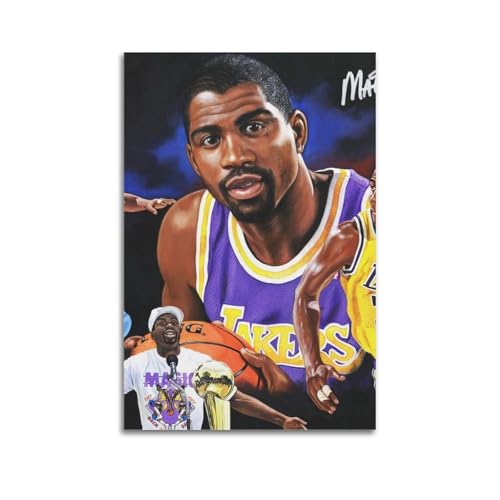 Magic Johnson Basketball Star Kunst Poster Leinwandgemälde Wandgemälde Schlafzimmer Home Decor Hängende Malerei 20x30inch(50x75cm) von DESAKMQR