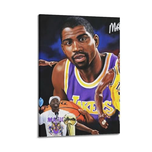 Magic Johnson Basketball Star Kunst Poster Wohnzimmer Schlafzimmer Dekorative Malerei Leinwand 24x36inch(60x90cm) von DESAKMQR