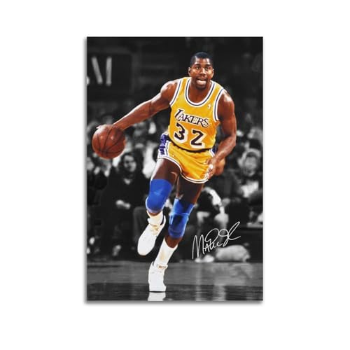 Magic Johnson Basketball Star Poster Kunst Gemälde Leinwand Home Decor Schlafzimmer Moderne Dekorationen 12x18inch(30x45cm) von DESAKMQR