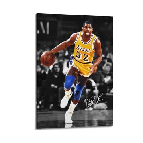 Magic Johnson Basketball Star Poster Wandkunst Leinwanddruck Kunstwerk Schlafzimmer Wohnzimmer Dekoration 16x24inch(40x60cm) von DESAKMQR