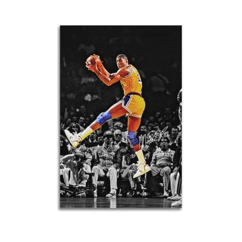 Magic Johnson Basketball Star Posters Modernes Haus Kunst Dekoration Werke Leinwand Wandmalerei 24x36inch(60x90cm) von DESAKMQR
