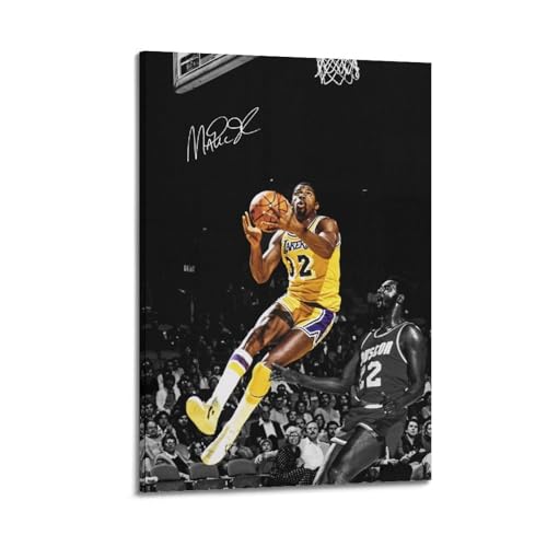 Magic Johnson Klassisches Action-Poster Wandmalerei Leinwand Wohnzimmer Schlafzimmer Dekoration Kunstwerk 12x18inch(30x45cm) von DESAKMQR