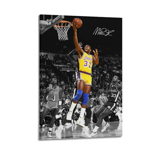 Magic Johnson Poster Wandkunst Gemälde Leinwand Dekoration Home Decor Druck Kunst 16x24inch(40x60cm) von DESAKMQR