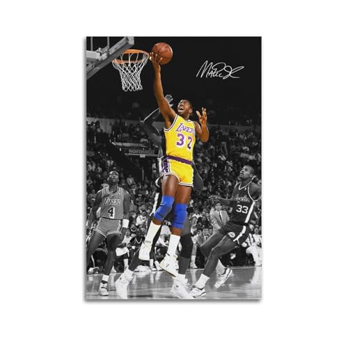Magic Johnson Poster Wohnzimmer Schlafzimmer Dekorative Malerei Leinwand 08x12inch(20x30cm) von DESAKMQR