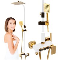 Brauseset Aufputz S-1160WG Weiß/Gold von DESCONOCIDO