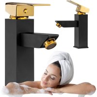 Cubo S-1022bg Schwarz/gold Waschtischarmatur von DESCONOCIDO