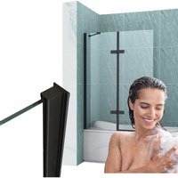 Garett 2-Flügelige Badewannenabdeckung 120x150 Fix Schwarz von DESCONOCIDO