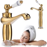 Hoher Retro-Waschtischarmatur Für Aufsatzplatte, Goldener Luftspüler, 1108g Hoher Retro-Waschtischarmatur Für Aufsatzplatte, Goldener Luftspüler, 1108g von DESCONOCIDO