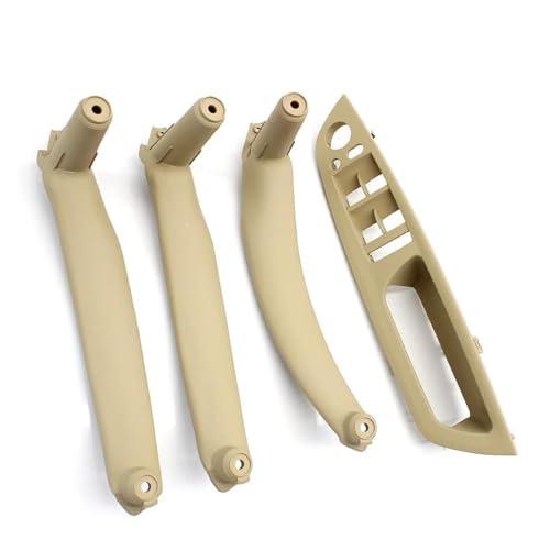 DESDEAQQSQ Auto Türgriff Für X5 X6 E70 E71 E72 2007-2014 LHD RHD 4-teiliges Set Türfensterschalter Panel Armlehne Griffabdeckung Verkleidung(RHD Beige Set) von DESDEAQQSQ