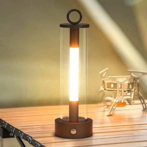 DESGNT LED Tischlampe Outdoor,Tischleuchte kabellos Akku,Tischleuchte Dimmbar USB aufladbar,2500K Outdoor IP54 wasserdicht Tischlampe für Innen Außen Terrasse Camping und Garten dekoration(Schwarz) von DESGNT