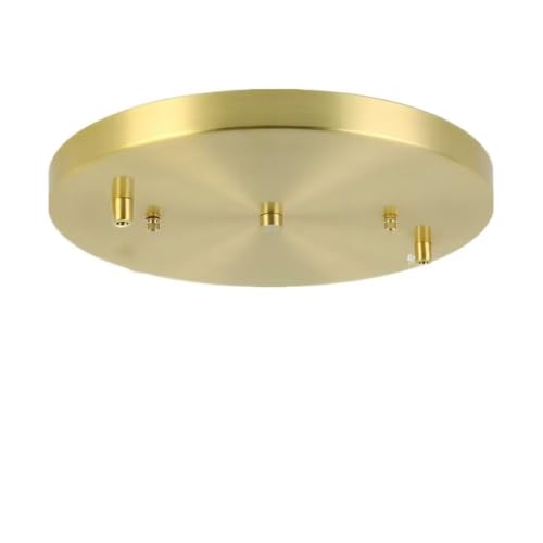 DESHOME Ø 20cm Lampenbaldachin 2 Loch Baldachin Lampe Gold Metall Deckenrosette Matt Abdeckung Baldachin für 2 Lampen Kabelabdeckung Deckenbaldachin, für Hängeleuchte Deckenleuchte von DESHOME