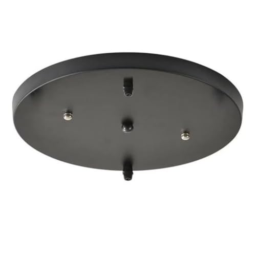 DESHOME Ø 20cm Lampenbaldachin 2 Loch Baldachin Lampe Schwarze Metall Deckenrosette Matt Abdeckung Baldachin für 2 Lampen Kabelabdeckung Deckenbaldachin, für Hängeleuchte Deckenleuchte von DESHOME
