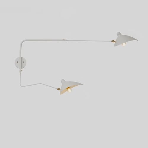 DESHOME Wandleuchte mit Schwenkarm Weiß 120cm Industrial Vintage Wandlampe Innen Lange Wandleucht Verstellbarer Arm, für Wohnzimmer, Nachttisch, Arbeitszimmer, Kinderzimmer, E27 3000K DESHOME Wandleuchte mit Schwenkarm Weiß 120cm Industrial Vintage Wandlampe Innen Lange Wandleucht Verstellbarer Arm, für Wohnzimmer, Nachttisch, Arbeitszimmer, Kinderzimmer, E27 3000K von DESHOME