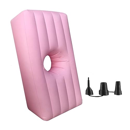 DESHVA BBL Aufblasbares Bett mit Loch, brasilianisches Po-Lift-Bett mit Luftpumpe, 183 x 101 x 43 cm, PVC-Bett nach Operationen,Pink von DESHVA