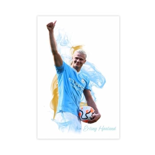 DESHVA Erlin Haaland – Fußballspieler-Poster, Leinwand, Poster, Schlafzimmer, Dekoration, Sport, Landschaft, Büro, Raumdekoration, Geschenk, ungerahmt, 30 x 45 cm von DESHVA