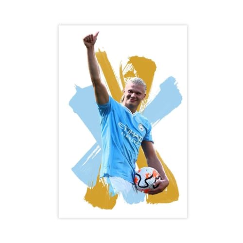 DESHVA Erlin Haaland – Fußballspieler-Poster, Leinwand-Poster, Wandkunst, Dekordruck, Bild, Gemälde für Wohnzimmer, Schlafzimmer, Dekoration, ungerahmt, 30 x 45 cm von DESHVA