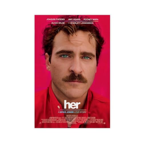 DESHVA Filmposter "Her ", Leinwand-Poster, Wandkunst, Dekor, Bild, Gemälde für Wohnzimmer, Schlafzimmer, Dekoration, ungerahmt, 60 x 90 cm von DESHVA