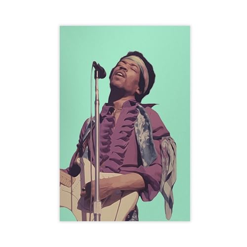 DESHVA Jimi Hendrix Poster, Leinwand, Poster, Wandkunst, Dekordruck, Bild, Gemälde für Wohnzimmer, Schlafzimmer, Dekoration, ungerahmt, 30 x 45 cm von DESHVA