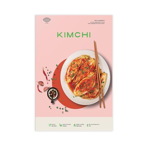 DESHVA Kimchi Food-Serie Poster auf Leinwand, Schlafzimmer, Dekoration, Sport, Landschaft, Büro, Raumdekoration, Geschenk, ungerahmt, 40 x 60 cm von DESHVA