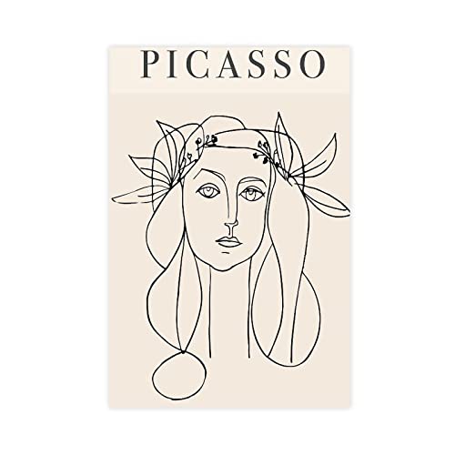 DESHVA Picasso Face Poster auf Leinwand, Schlafzimmer, Dekoration, Sport, Landschaft, Büro, Raumdekoration, Geschenk, ungerahmt, 30 x 45 cm von DESHVA
