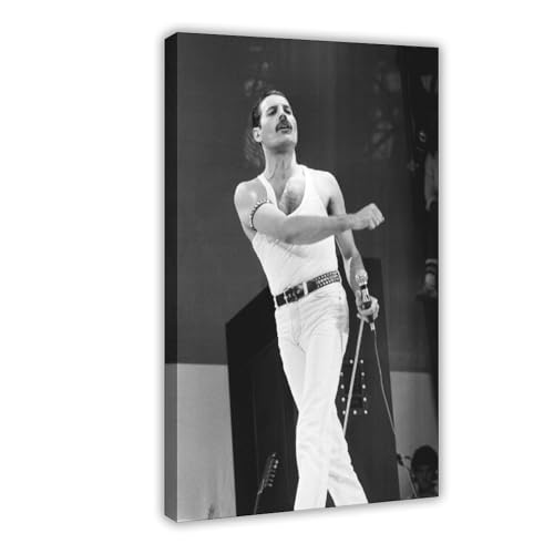 DESHVA Sänger – Freddie Mercury Vintage Poster Leinwand Poster Wandkunst Dekor Druck Bild Gemälde für Wohnzimmer Schlafzimmer Dekoration Rahmenstil 30 x 45 cm von DESHVA