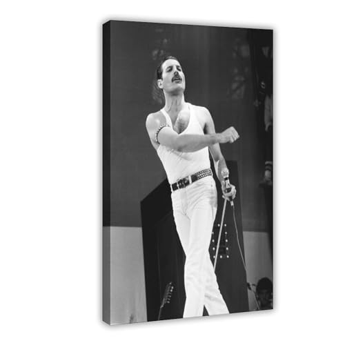 DESHVA Sänger – Freddie Mercury Vintage Poster Leinwand Poster Wandkunst Dekor Druck Bild Gemälde für Wohnzimmer Schlafzimmer Dekoration Rahmenstil 40 x 60 cm von DESHVA