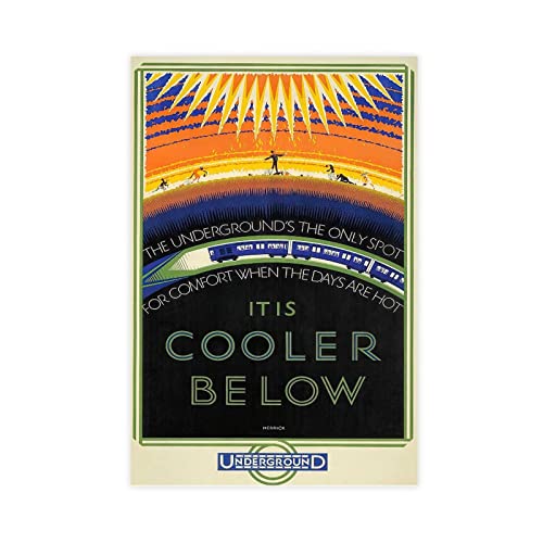 DESHVA Underground It Is Cooler Below Vintage London Transport Poster Leinwand Poster Wandkunst Dekor Druck Bild Gemälde für Wohnzimmer Schlafzimmer Dekoration ungerahmt 30 x 45 cm DESHVA Underground It Is Cooler Below Vintage London Transport Poster Leinwand Poster Wandkunst Dekor Druck Bild Gemälde für Wohnzimmer Schlafzimmer Dekoration ungerahmt 30 x 45 cm von DESHVA