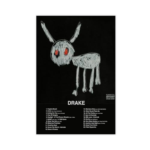 Drake – Musikalbum-Poster, Leinwand, Poster, Schlafzimmer, Dekoration, Sport, Landschaft, Büro, Raumdekoration, Geschenk, ungerahmt, 30 x 45 cm von DESHVA