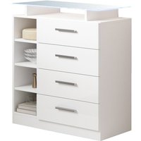 Mb Moebel - Flurmöbel Mit led 4 Schubladen 80x88x35cm Konsole Modell Paola 4C Weiß Mb Moebel - Flurmöbel Mit led 4 Schubladen 80x88x35cm Konsole Modell Paola 4C Weiß von LETTIEMOBILI