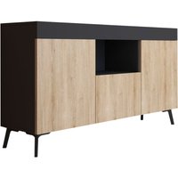 Sideboard TV-Schrank Wohnzimmermöbel 2 Türen 130x70x32,5cm Modell Kai Ausziehbarer Fachboden von DESIGN AMEUBLEMENT