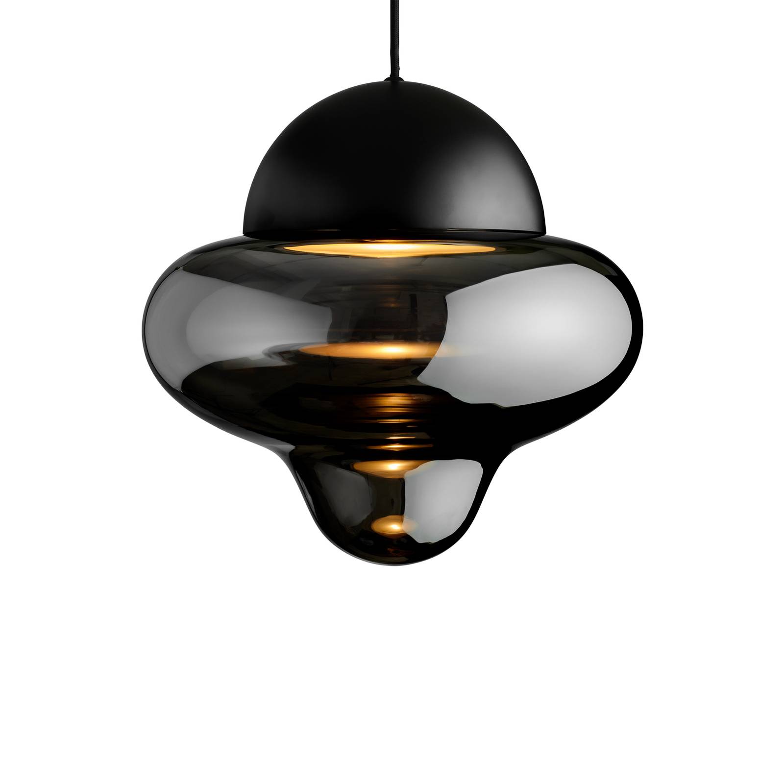 LED-Hängeleuchte Nutty XL, rauchgrau / schwarz, Ø 30 cm von DESIGN BY US