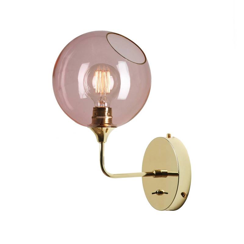 Wandleuchte Ballroom Short, rosa/gold, Glas mundgeblasen von DESIGN BY US