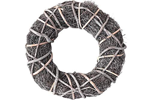 DESIGN DECORATION Natur- Holzkranz ummantelt 48 cm weiß gekalkt Dekokranz von DESIGN decoration