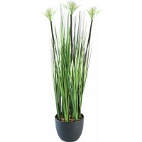 Design Decoration - Deko Pflanze Kunstpflanze Zierlauch mit Übertopf 75 cm Höhe - Grün von DESIGN DECORATION