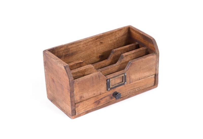 DESIGN DELIGHTS Aufbewahrungsbox BRIEFABLAGE "JUNA", Altholz massiv Holz, 25 cm, Holz Briefsammler von DESIGN DELIGHTS