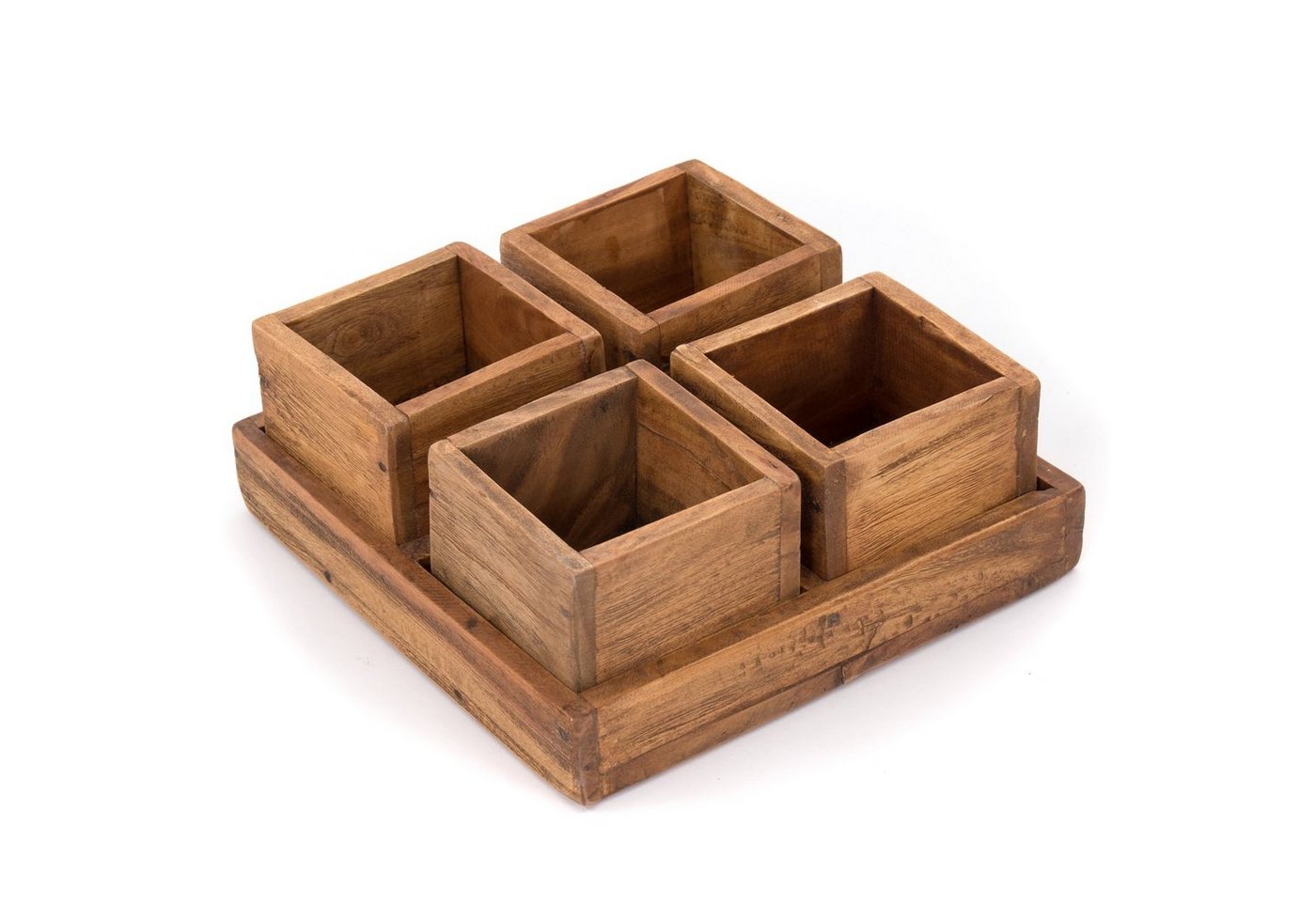 DESIGN DELIGHTS Dekoschale HOLZ AUFBEWAHRUNGSKISTEN CUBO", 24x9 cm (BxH), Mahagoni, Kistenset" von DESIGN DELIGHTS